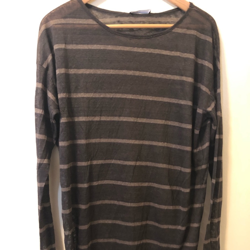 Vince striped long sleeve top large